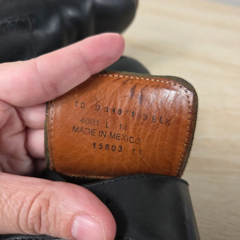 Frye Men's 10D Black Leather Monk Strap Chukka Boots Made in Mexico